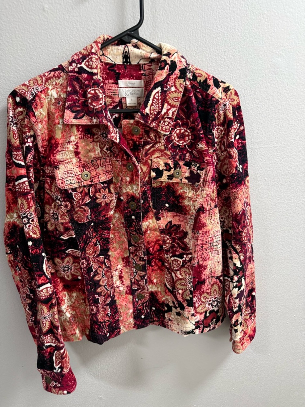 Christopher & Banks Multicolor Floral Button-Down Shirt Jacket